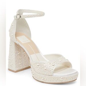 Dolce Vita Pearl Embellished Heels - Cream